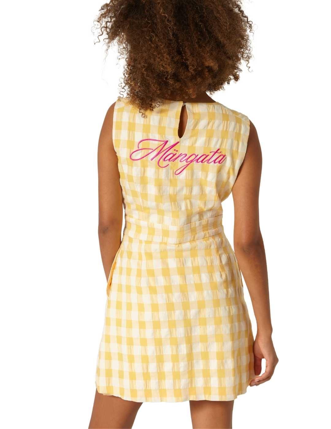 Vestido Babydoll Cuadro Vichy Amarillo ( EP)