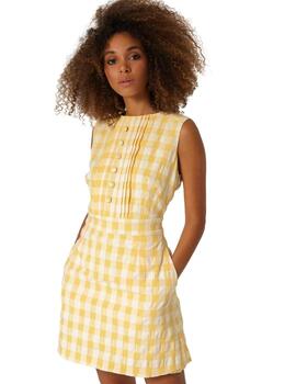 Vestido Babydoll Cuadro Vichy Amarillo ( EP)