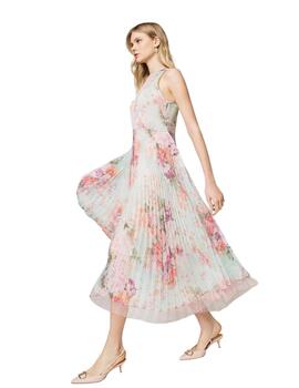 Vestido TWINSET midi de crepé plisado