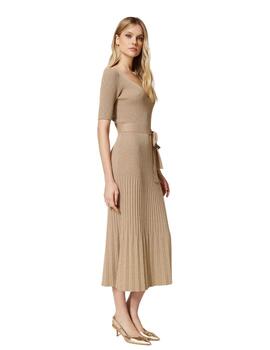 VestidoTWINSET midi de punto lúrex