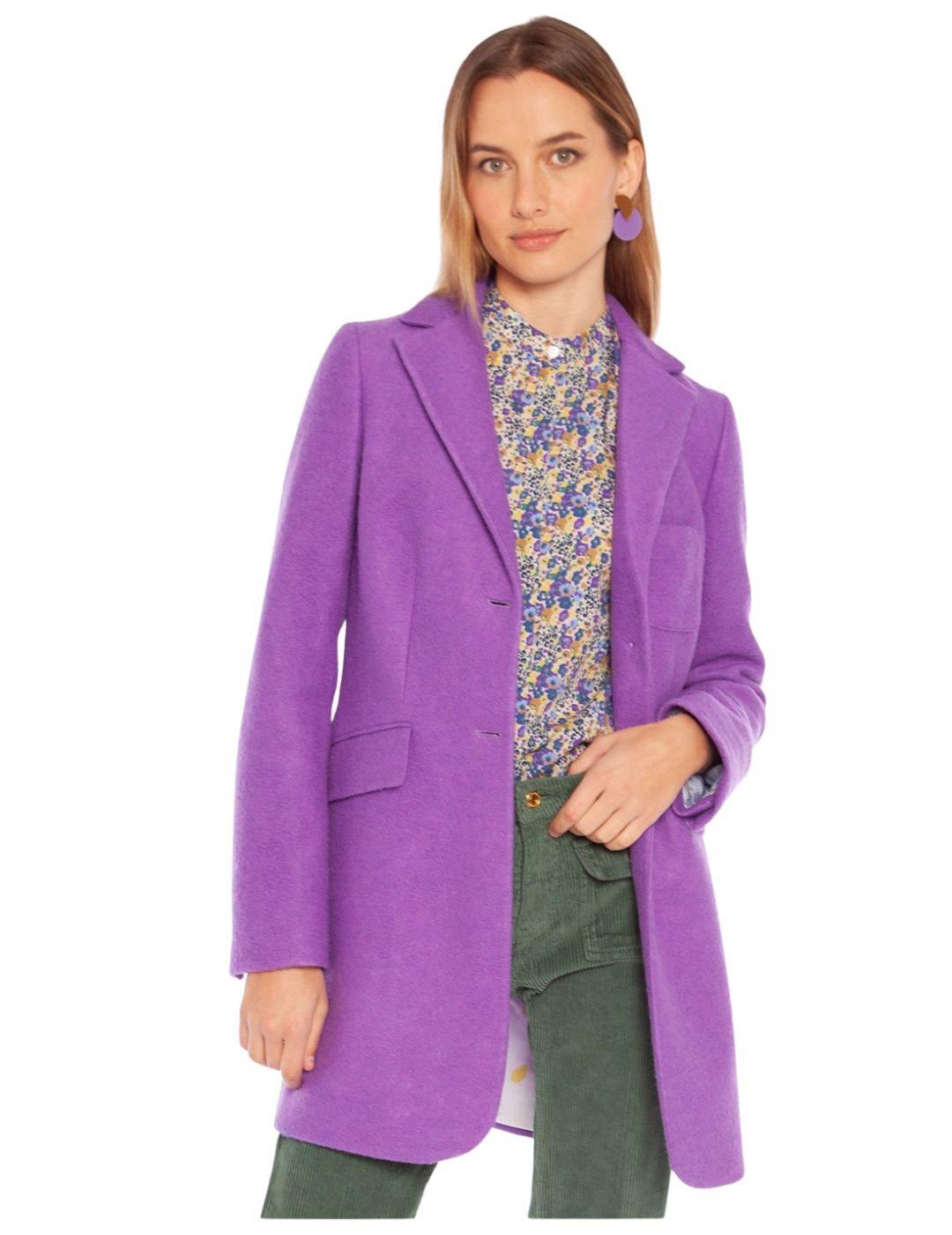 Abrigo Vilagallo Oxford  Purple Italy Wool