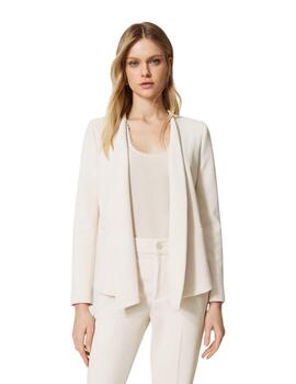 Chaqueta blazer TWINSET abierta de crepé de cady