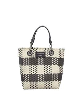 Bolso shopper MyEA vertical trenzado a cuadros