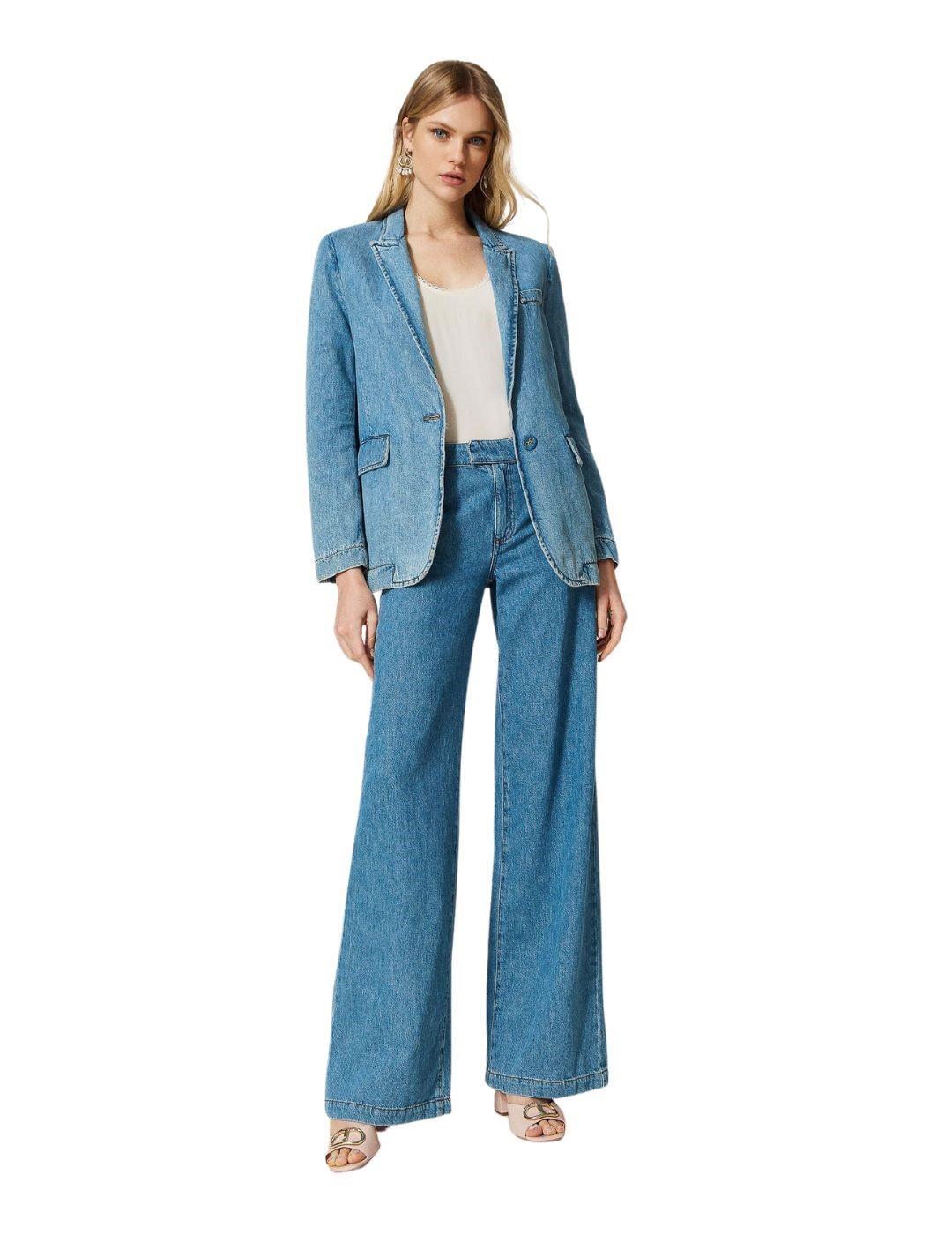 Vaqueros TWINSET de pernera ancha talle estándar