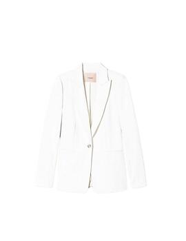 Chaqueta  TWINSET con botón Oval T Blanco Nieve