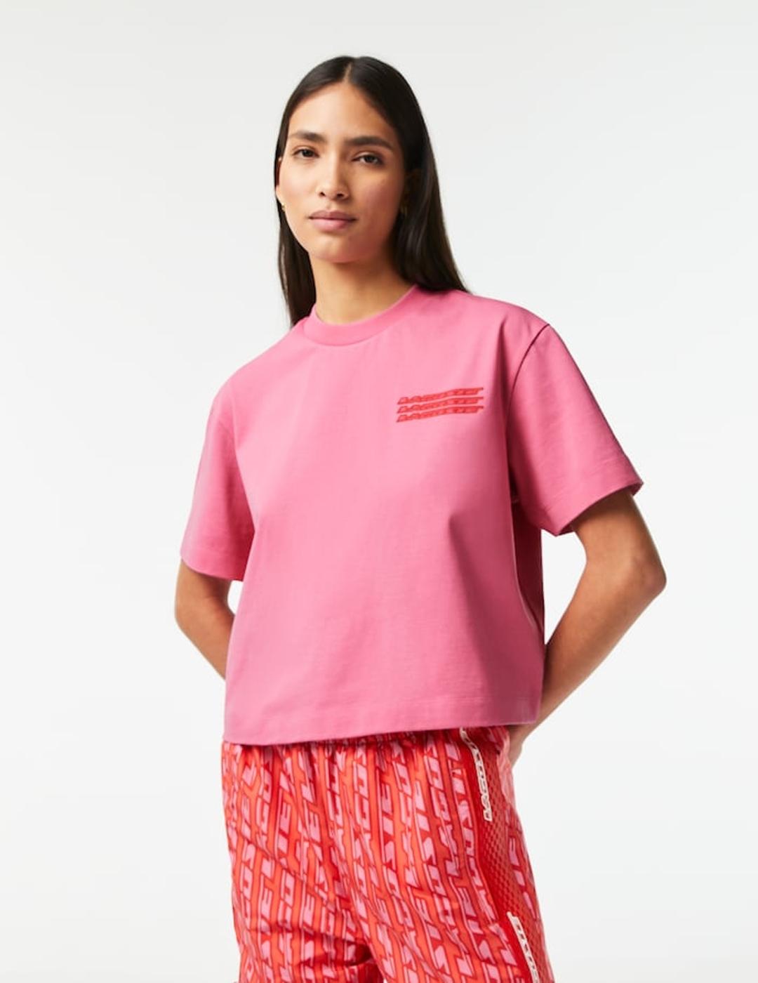 Camiseta Lacoste de Punto de Algodon Oversized W