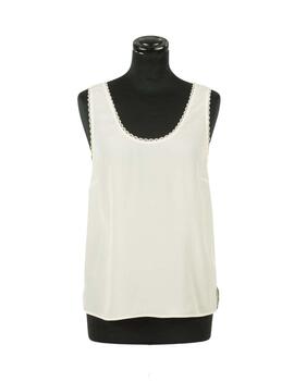 Top TWINSET de seda mixta blanco nieve