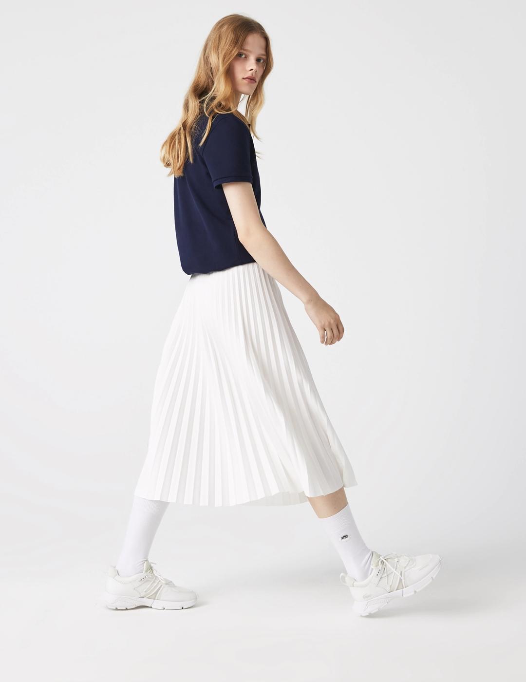 Falda Lacoste fluida con cintura elastica