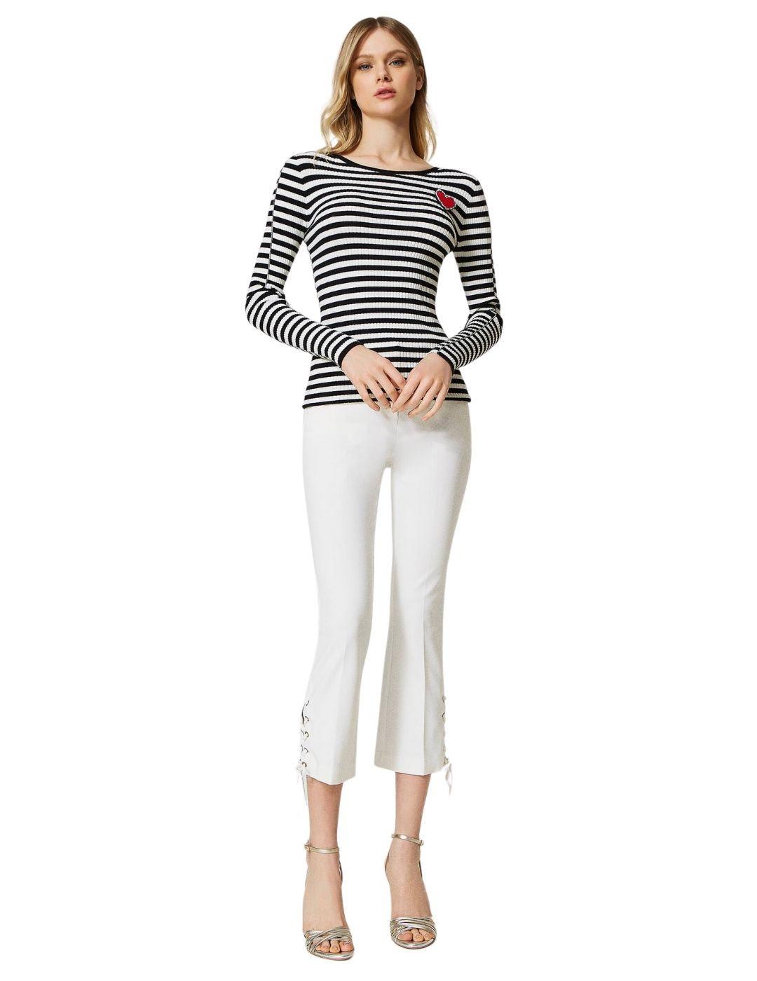 Pantalones TWINSET con trenzado y ojales