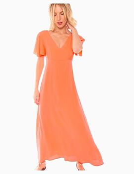 Vestido Vilagallo Florence Flúor Orange Georgette