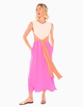 Vestido Vilagallo Tina Pink Georgette