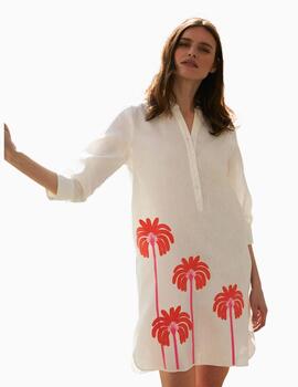 Vestido Vilagallo Dani Emb White Linen