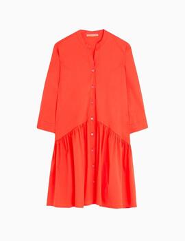 Vestido Vilagallo Angela Coral Red Poplin
