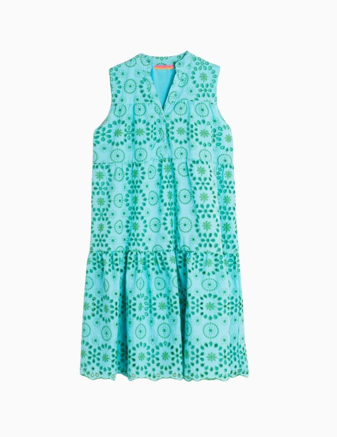 Vestido Vilagallo Marcella Sangalo Turquoise Green