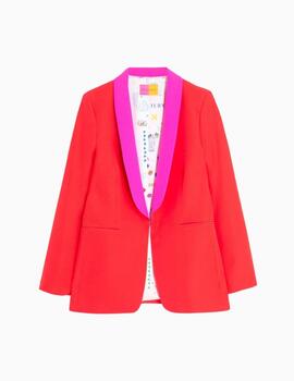 Chaqueta Vilagallo Smoking Coral Red Crep