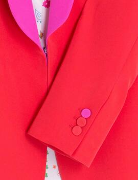 Chaqueta Vilagallo Smoking Coral Red Crep