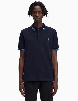 Polo Fred Perry con ribete con dos franjas