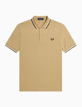 Polo Fred Perry con ribete con dos franjas