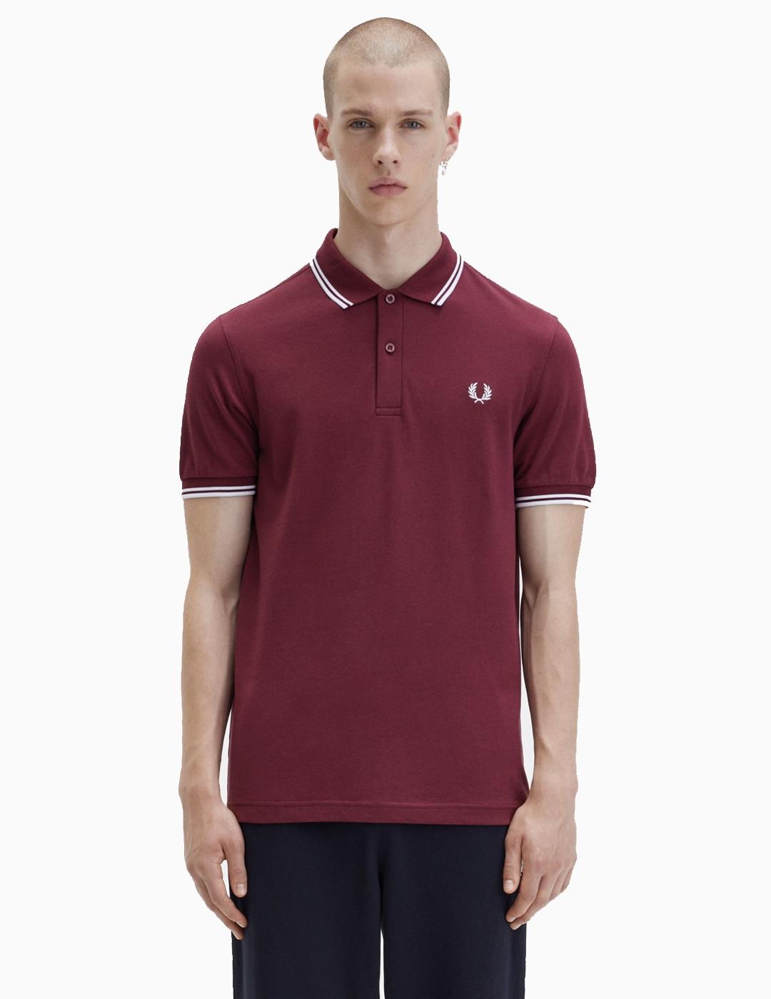 Polo Fred Perry con ribete con dos franjas