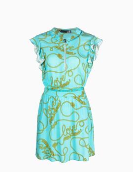 Vestido Love Moschino de Crepé Allover Rope