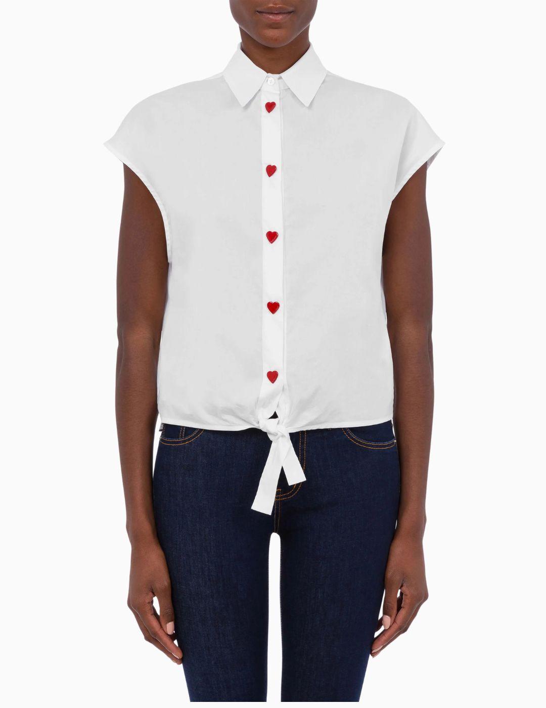 Camisa Love Moschino de Popelina Elástica Heart