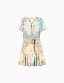 Vestido Twinset con estampado de patchwork bandana