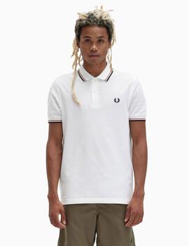 Polo Fred Perry con ribetes con dos franjas