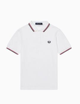 Polo Fred Perry con ribetes con dos franjas