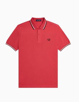 Polo Fred Perry con ribete con dos franjas