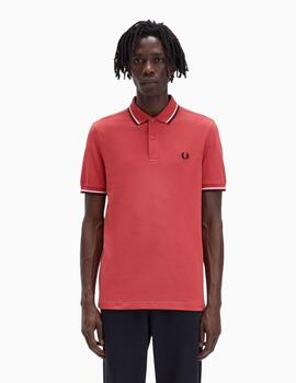 Polo Fred Perry con ribete con dos franjas