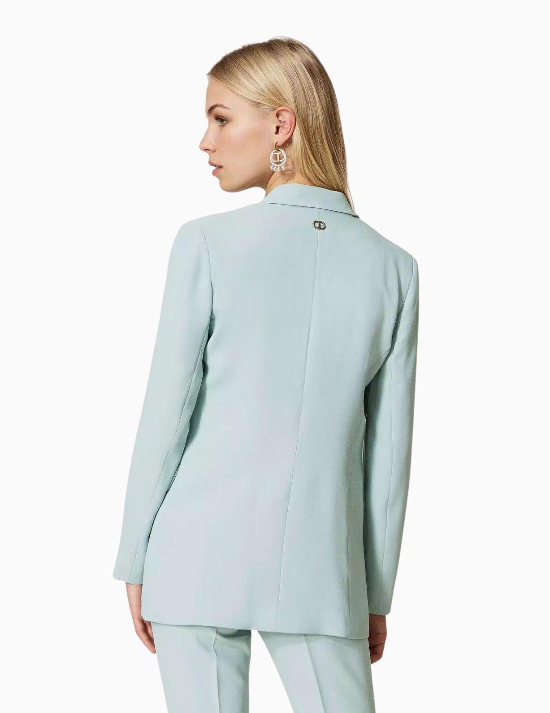 Chaqueta TWINSET blazer de crepé de cady verde