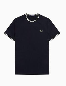 Camiseta Fred Perry con ribetes dos franjas