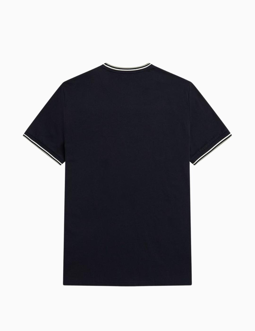 Camiseta Fred Perry con ribetes dos franjas