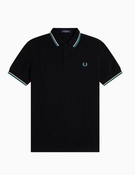 Polo FRED PERRY con ribete con dos franjas.