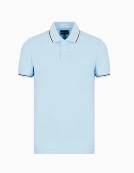 Polo  Emporio Armani azul raya