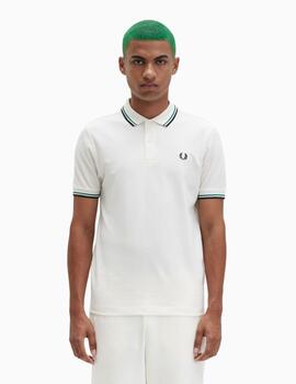 Polo FRED PERRY con ribete con dos franjas.