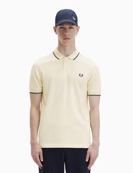 Polo FRED PERRY con ribete con dos franjas.