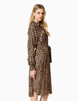 Vestido Twinset Camisero Leopardo