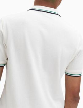 Polo FRED PERRY con ribete con dos franjas.