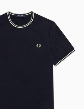 Camiseta Fred Perry con ribetes dos franjas