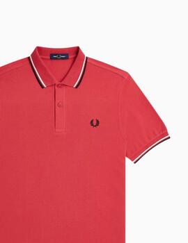 Polo Fred Perry con ribete con dos franjas