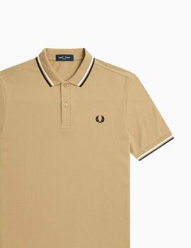 Polo Fred Perry con ribete con dos franjas