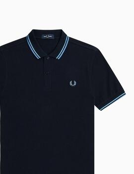 Polo Fred Perry con ribete con dos franjas