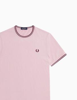 Camiseta Fred Perry con ribete con dos franjas