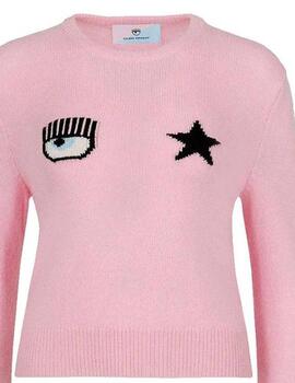 Jersey Chiara Ferragni Eyestar de punto rosa