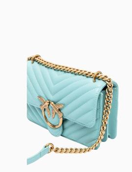 Bolso Pinko Click Baguette Mini Sheep Nappa Chevron Sea