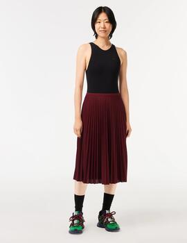 Falda Lacoste plisada fluida con cintura elastica