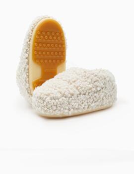 Mule Moon Boot Sandal Band Faux Curly