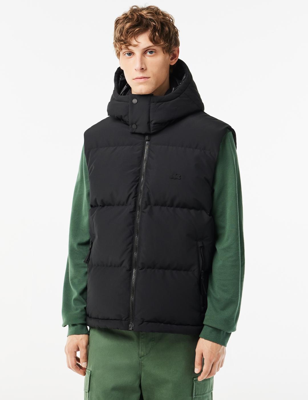 Chaleco Lacoste acolchado de plumon con cocodrilo