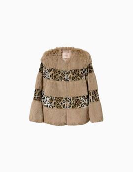 Chaqueta TWINSET de pelo sintético animal print